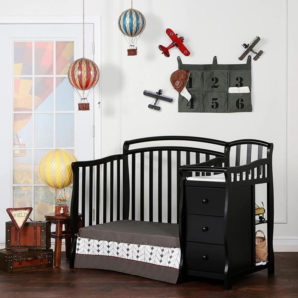 Casco 4-in-1 Black Mini Crib and Changing Table by Dream On Me 5 Casco 4-in-1 Black Mini Crib and Changing Table by Dream On Me - Image 5