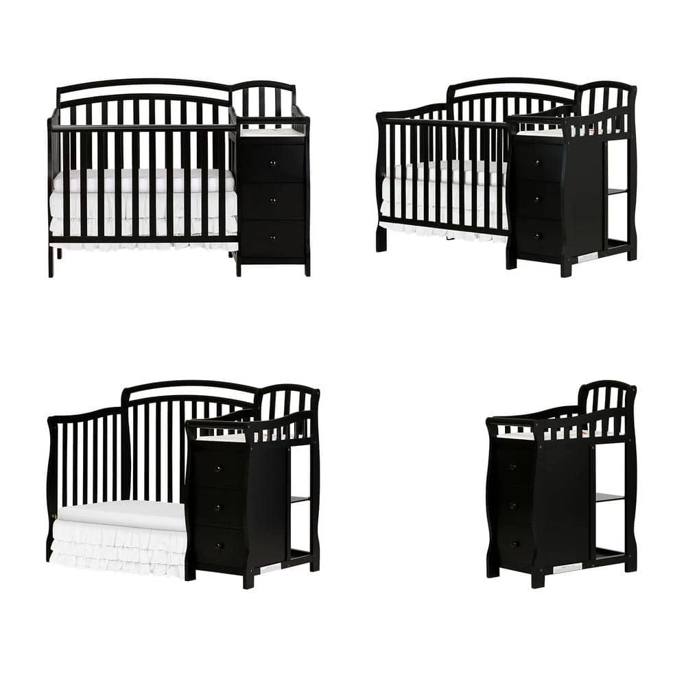 Casco 4-in-1 Black Mini Crib and Changing Table by Dream On Me 3 Casco 4-in-1 Black Mini Crib and Changing Table by Dream On Me - Image 3