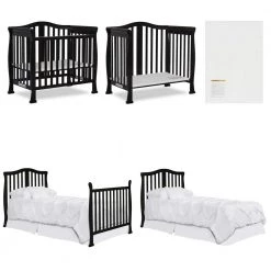 Naples 4-in-1 Black Convertible Mini Crib by Dream On Me -Shabby Chic Shop black dream on me cribs 633 k 4f 1000