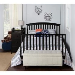 Niko Black 5-In-1 Convertible Crib with Changer by Dream On Me -Shabby Chic Shop black dream on me cribs 656 k fa 1000