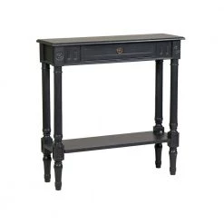 Marisol 44 in. Black Standard Rectangle Bayur Wood Console Table with Drawers by East At Main