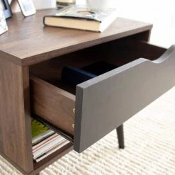 Seine Dark Wood/Black Nightstand with Shelf and Drawer Storage by Humble Crew -Shabby Chic Shop black humble crew nightstands et8586 77 1000