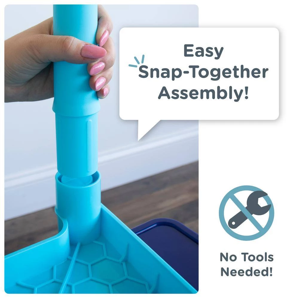 Jordan 5-Piece Multi Blue Square Kids Lightweight Plastic Top Table and Chair Set by Humble Crew 6 Jordan 5-Piece Multi Blue Square Kids Lightweight Plastic Top Table and Chair Set by Humble Crew - Image 6