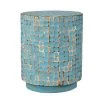 Brillion 18.5 Blue Coconut Shell Accent Table by East At Main