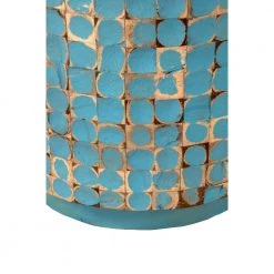 Brillion 18.5 Blue Coconut Shell Accent Table by East At Main -Shabby Chic Shop blue east at main end side tables tt jv nht402 4 bs c3 1000