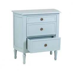 Cassidy Light Blue 3 Drawer Chest Nightstand by East At Main -Shabby Chic Shop blue east at main nightstands tt ki 75026 lb 1f 1000