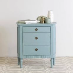 Cassidy Light Blue 3 Drawer Chest Nightstand by East At Main -Shabby Chic Shop blue east at main nightstands tt ki 75026 lb 31 1000