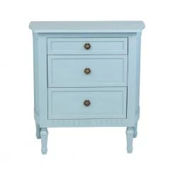 Cassidy Light Blue 3 Drawer Chest Nightstand by East At Main -Shabby Chic Shop blue east at main nightstands tt ki 75026 lb 4f 1000