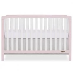 Ridgefield Brush Pink White 5-in-1 Convertible Crib by Dream On Me