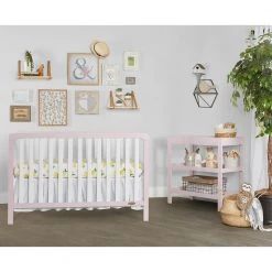 Ridgefield Brush Pink White 5-in-1 Convertible Crib by Dream On Me 10 Ridgefield Brush Pink White 5-in-1 Convertible Crib by Dream On Me -Shabby Chic Shop blush pink and white dream on me cribs 735 bpw c3 1000
