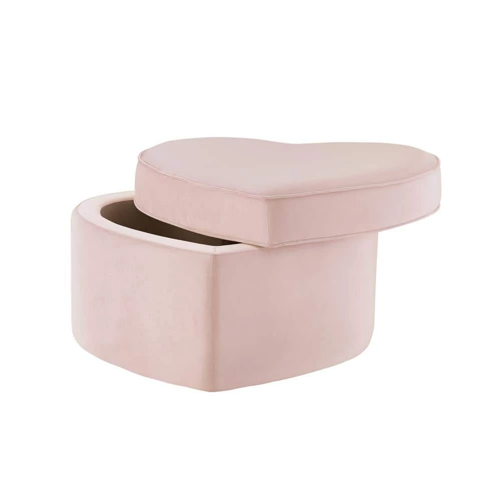 Oskar Blush Ottoman Upholstered Velvet 33 L x 32.3 W x 19.6 H by Shabby Chic 2 Oskar Blush Ottoman Upholstered Velvet 33 L x 32.3 W x 19.6 H by Shabby Chic - Image 2