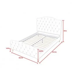 Boucher Blush Linen Queen Bedframe with Tufted Headboard by Shabby Chic -Shabby Chic Shop blush shabby chic platform beds sbd255 03bhq hd 44 1000