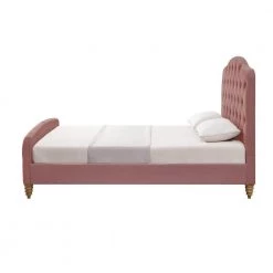 Boucher Blush Linen Queen Bedframe with Tufted Headboard by Shabby Chic -Shabby Chic Shop blush shabby chic platform beds sbd255 03bhq hd c3 1000