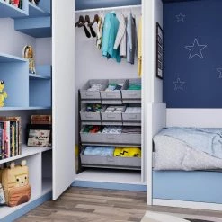 Oslo Dark Pine and Grey Standard Fabric Bin Organizer 6 Small Bins and 2 Large Bins by Humble Crew -Shabby Chic Shop brown and grey humble crew kids storage cubes wo72247 fa 1000