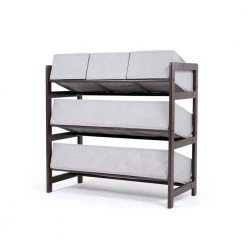 Oslo Dark Pine and Grey Compact Fabric Bin Organizer 3 Small Bins and 2 Large Bins by Humble Crew -Shabby Chic Shop brown and grey humble crew kids storage cubes wo72254 40 1000