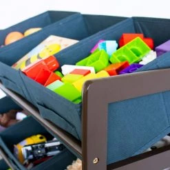 Henry Dark Pine and Navy Standard Fabric Bin Organizer 6 Small Bins and 2 Large Bins by Humble Crew 15 Henry Dark Pine and Navy Standard Fabric Bin Organizer 6 Small Bins and 2 Large Bins by Humble Crew -Shabby Chic Shop brown and navy humble crew kids storage cubes wo72261 1f 1000