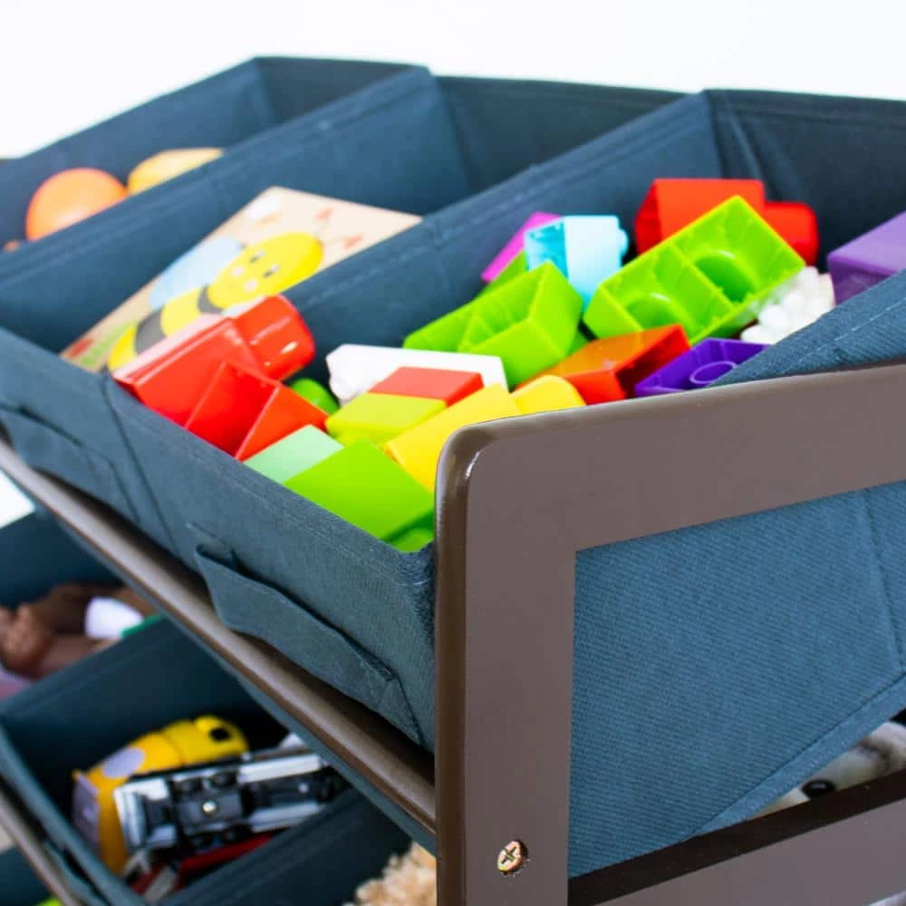 Henry Dark Pine and Navy Standard Fabric Bin Organizer 6 Small Bins and 2 Large Bins by Humble Crew 6 Henry Dark Pine and Navy Standard Fabric Bin Organizer 6 Small Bins and 2 Large Bins by Humble Crew - Image 6