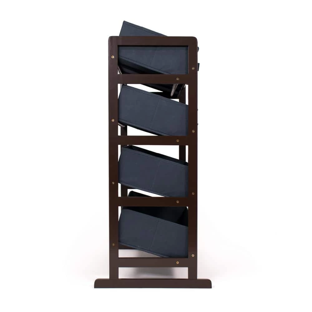 Henry Dark Pine and Navy Standard Fabric Bin Organizer 6 Small Bins and 2 Large Bins by Humble Crew 3 Henry Dark Pine and Navy Standard Fabric Bin Organizer 6 Small Bins and 2 Large Bins by Humble Crew - Image 3