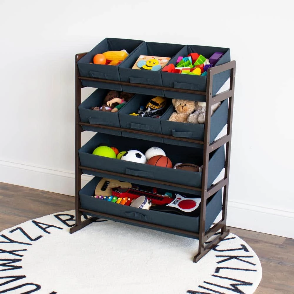 Henry Dark Pine and Navy Standard Fabric Bin Organizer 6 Small Bins and 2 Large Bins by Humble Crew 5 Henry Dark Pine and Navy Standard Fabric Bin Organizer 6 Small Bins and 2 Large Bins by Humble Crew - Image 5