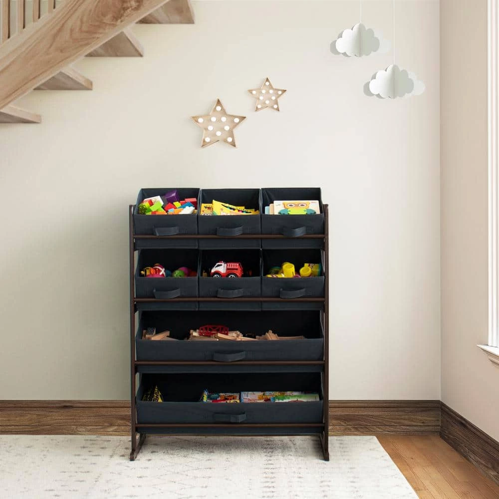 Henry Dark Pine and Navy Standard Fabric Bin Organizer 6 Small Bins and 2 Large Bins by Humble Crew 9 Henry Dark Pine and Navy Standard Fabric Bin Organizer 6 Small Bins and 2 Large Bins by Humble Crew - Image 9