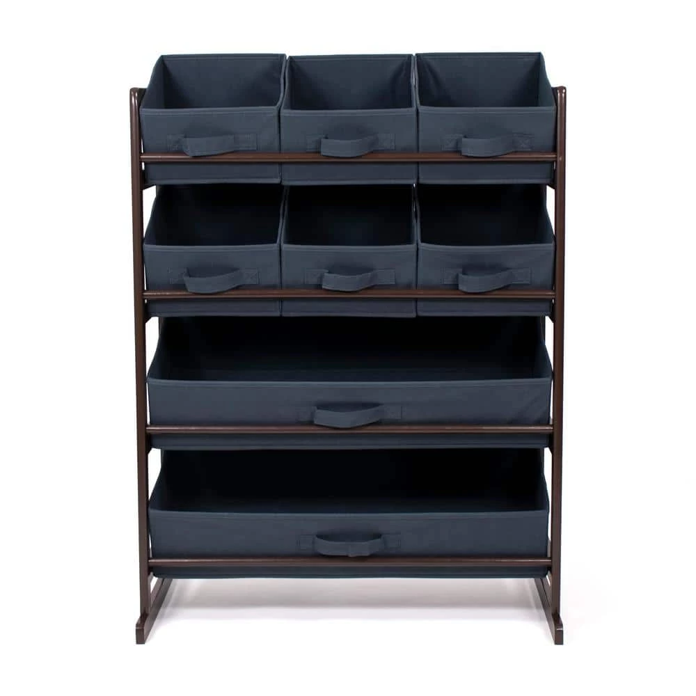 Henry Dark Pine and Navy Standard Fabric Bin Organizer 6 Small Bins and 2 Large Bins by Humble Crew 4 Henry Dark Pine and Navy Standard Fabric Bin Organizer 6 Small Bins and 2 Large Bins by Humble Crew - Image 4