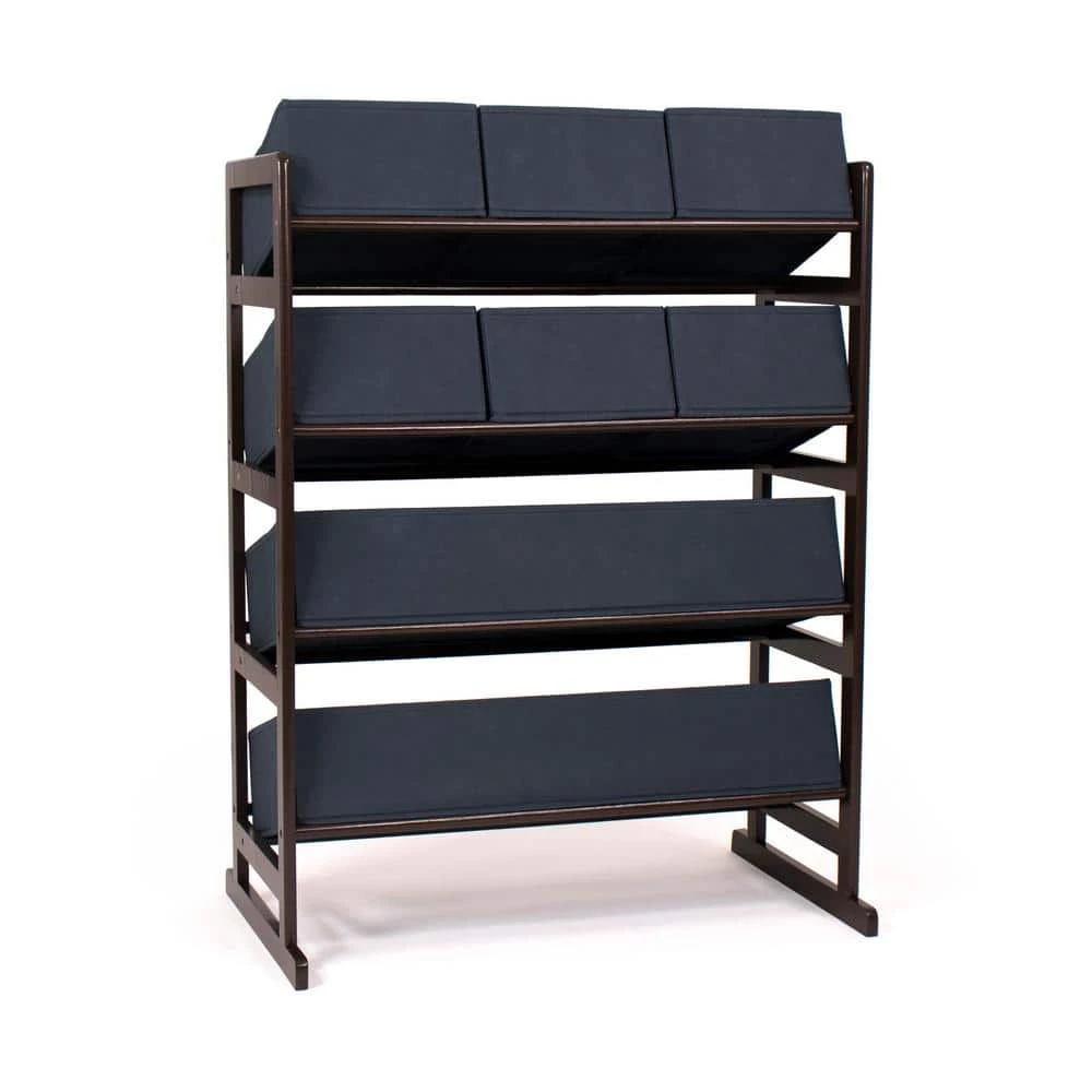 Henry Dark Pine and Navy Standard Fabric Bin Organizer 6 Small Bins and 2 Large Bins by Humble Crew 2 Henry Dark Pine and Navy Standard Fabric Bin Organizer 6 Small Bins and 2 Large Bins by Humble Crew - Image 2