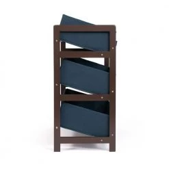 Henry Dark Pine and Navy Compact Fabric Bin Organizer 3 Small Bins and 2 Large Bins by Humble Crew -Shabby Chic Shop brown and navy humble crew kids storage cubes wo72278 40 1000