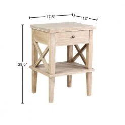Bevan Natural Mindi Wood Bedside Table by East At Main -Shabby Chic Shop brown east at main end side tables tt et 69210 nt 40 1000