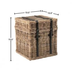 Colwell 24.5 in. Blue Rattan Accent Table by East At Main -Shabby Chic Shop brown east at main end side tables tt kh oa507 40 1000