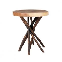 Merrill 22 in. Brown Teak Accent Table by East At Main