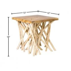 Miko 22 in. Brown Teak Accent Table by East At Main -Shabby Chic Shop brown east at main end side tables tt or lr509 40 1000