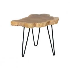 Lovilla 20 in. Brown Teak Accent Table by East At Main