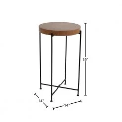 Rico 19 in. Brown Wash Teak/Iron Accent Table by East At Main -Shabby Chic Shop brown east at main end side tables tt ut rv509 s 40 1000