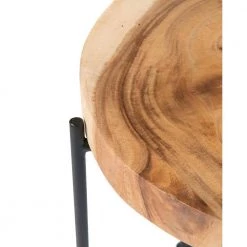 Rico 19 in. Brown Wash Teak/Iron Accent Table by East At Main -Shabby Chic Shop brown east at main end side tables tt ut rv509 s c3 1000