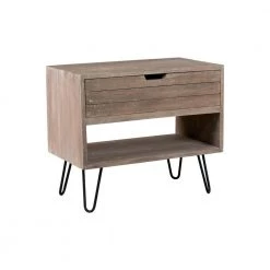 Ocilla 24 in. Brown Mindi Wood Accent Table by East At Main