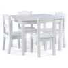 5-Piece Cambridge White Kids Natural Table and Chair Set by Humble Crew