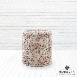 Zaina Cluster Red Ottoman Upholstered Linen 17.7 L x 17.7 W x 20 H by Shabby Chic -Shabby Chic Shop cluster red shabby chic ottomans son236 03cr hd 1f 1000