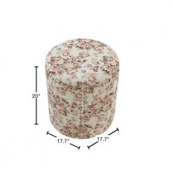 Zaina Cluster Red Ottoman Upholstered Linen 17.7 L x 17.7 W x 20 H by Shabby Chic -Shabby Chic Shop cluster red shabby chic ottomans son236 03cr hd 40 1000