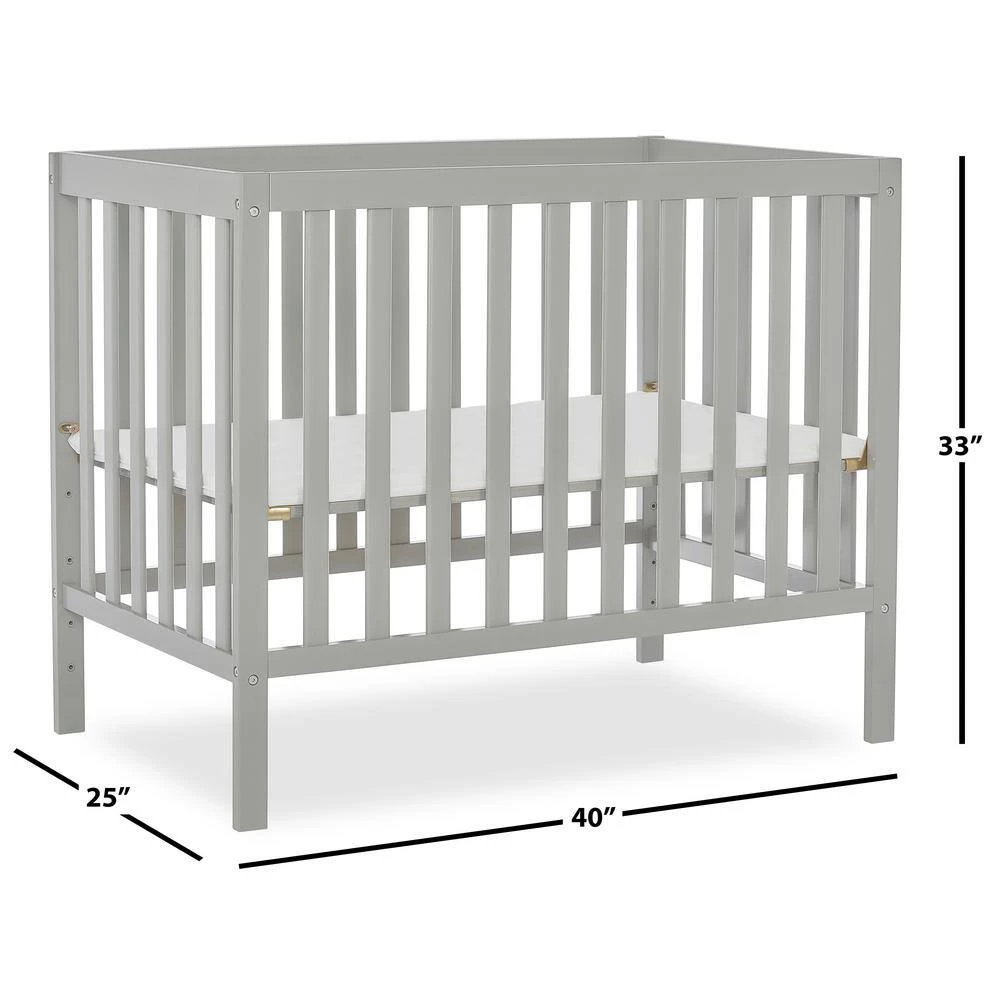 Edgewood 4-in-1 Cool Grey Convertible Mini Crib by Dream On Me 2 Edgewood 4-in-1 Cool Grey Convertible Mini Crib by Dream On Me - Image 2