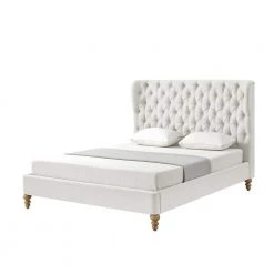 Cream White Belrose Linen Queen Bed Frame with Tufted Headboard by Shabby Chic 9 Cream White Belrose Linen Queen Bed Frame with Tufted Headboard by Shabby Chic -Shabby Chic Shop cream white shabby chic platform beds sbd253 03cwq hd 4f 1000