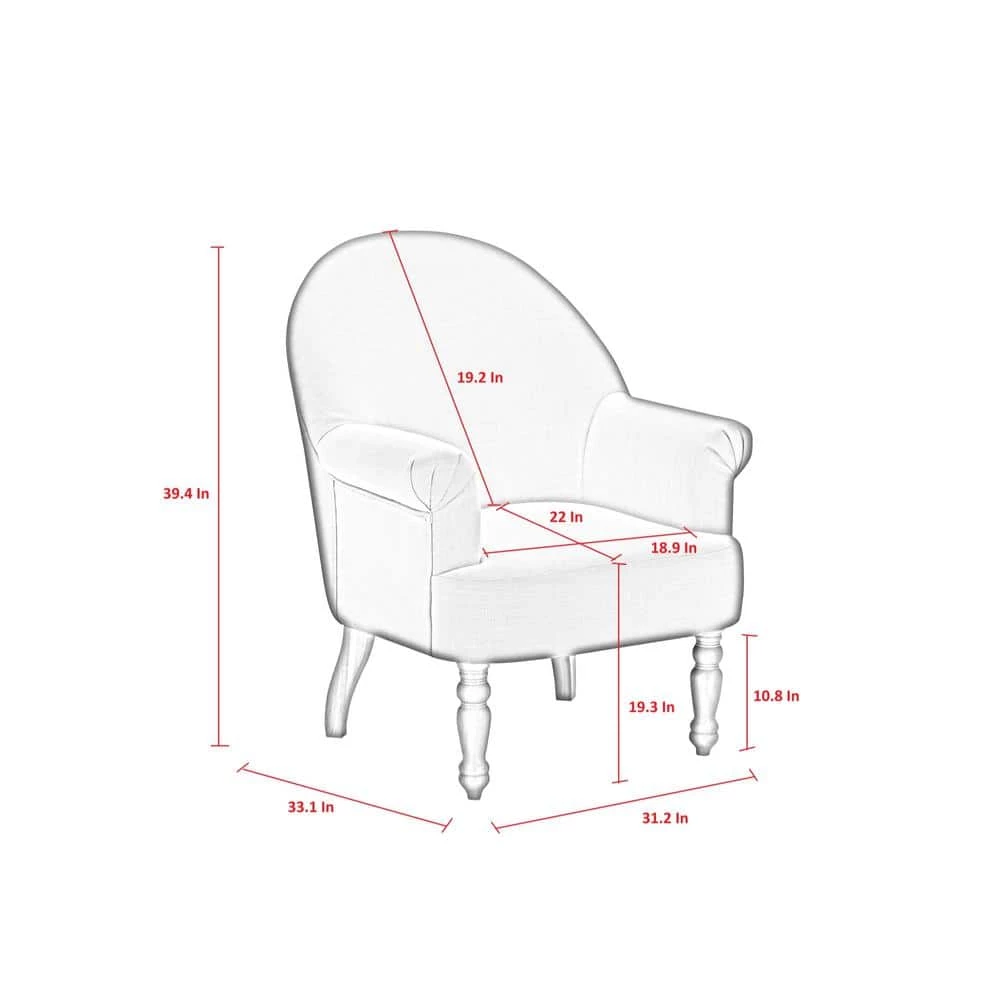 Ariela Dark Grey Accent Chair Upholstered Linen by Shabby Chic 3 Ariela Dark Grey Accent Chair Upholstered Linen by Shabby Chic - Image 3