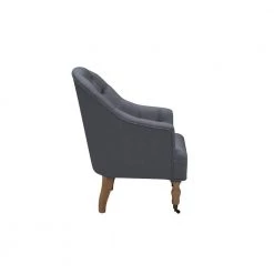 Tallulah Dark grey Accent Chair Upholstered Linen by Shabby Chic -Shabby Chic Shop dark grey shabby chic accent chairs sac226 03dg hd 4f 1000