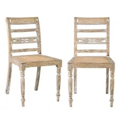 Alexandra Natural Mindi Wood Dining Chair (Set of 2) by East At Main -Shabby Chic Shop distressed white east at main dining chairs tt sd 69852 76 1000