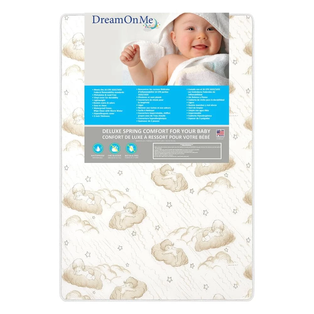 3 in. Spring Coil Portable Mini Crib Mattress by Dream On Me 1 3 in. Spring Coil Portable Mini Crib Mattress by Dream On Me
