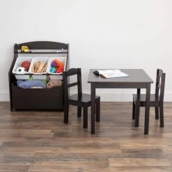 Espresso Collection Espresso/White 3-Tier Storage Organizer with Rolling Toy Box by Humble Crew -Shabby Chic Shop espresso humble crew kids storage cubes tb818 31 1000