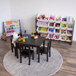 Espresso 31.5"H Engineered Wood Extra Large Toy Storage Organizer with 20 Plastic Storage Bins by Humble Crew -Shabby Chic Shop espresso humble crew kids storage cubes wo807 31 1000