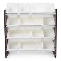 Espresso Collection Espresso and White Kids Toy Storage Organizer with 12 Plastic Bins by Humble Crew 10 Espresso Collection Espresso and White Kids Toy Storage Organizer with 12 Plastic Bins by Humble Crew -Shabby Chic Shop espresso white humble crew kids storage cubes wo562 c3 1000