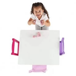 Friends 5-Piece White/Pink/Purple Kids Table and Chair Set by Humble Crew -Shabby Chic Shop freinds white pink and purple humble crew kids tables chairs tc727 44 1000