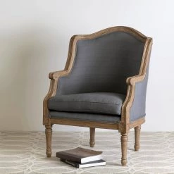Amiel Mahogany Arm Chair by East At Main -Shabby Chic Shop gray east at main accent chairs tt li 75038 gr 31 1000