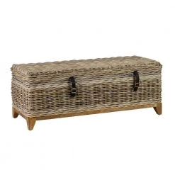 Kai 47 in. Gray Large Rectangle Wicker Coffee Table with Lift Top by East At Main -Shabby Chic Shop gray east at main coffee tables tt ct 70542 c3 1000